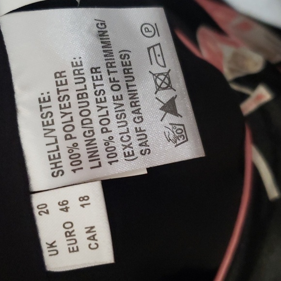 Jacques vert 2 pc skirt set black with tan/pink leaves size 18 - Picture 4 of 4